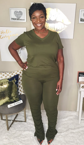 Everyday Ruched Set Olive