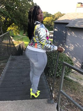 Glow up Sequin Jacket In Silver