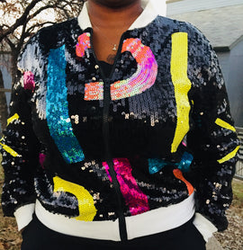 Glow Up Sequin Jacket In Black